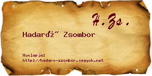 Hadaró Zsombor névjegykártya