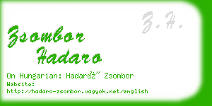 zsombor hadaro business card